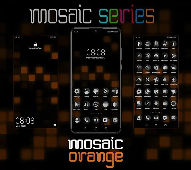 Play [EMUI 9.1]Mosaic Orange Theme  and enjoy [EMUI 9.1]Mosaic Orange Theme with UptoPlay